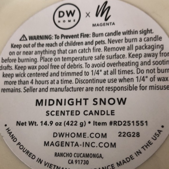Rae Dunn WISH Snowman Candle (XL), midnight snow scent - Picture 4 of 5